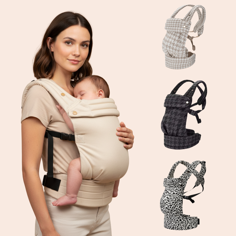Breathable Cotton Baby Carrier with Padded Shoulder Straps and Ergonomic Design for Newborns to Toddlers - 1